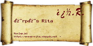 Árpás Rita névjegykártya